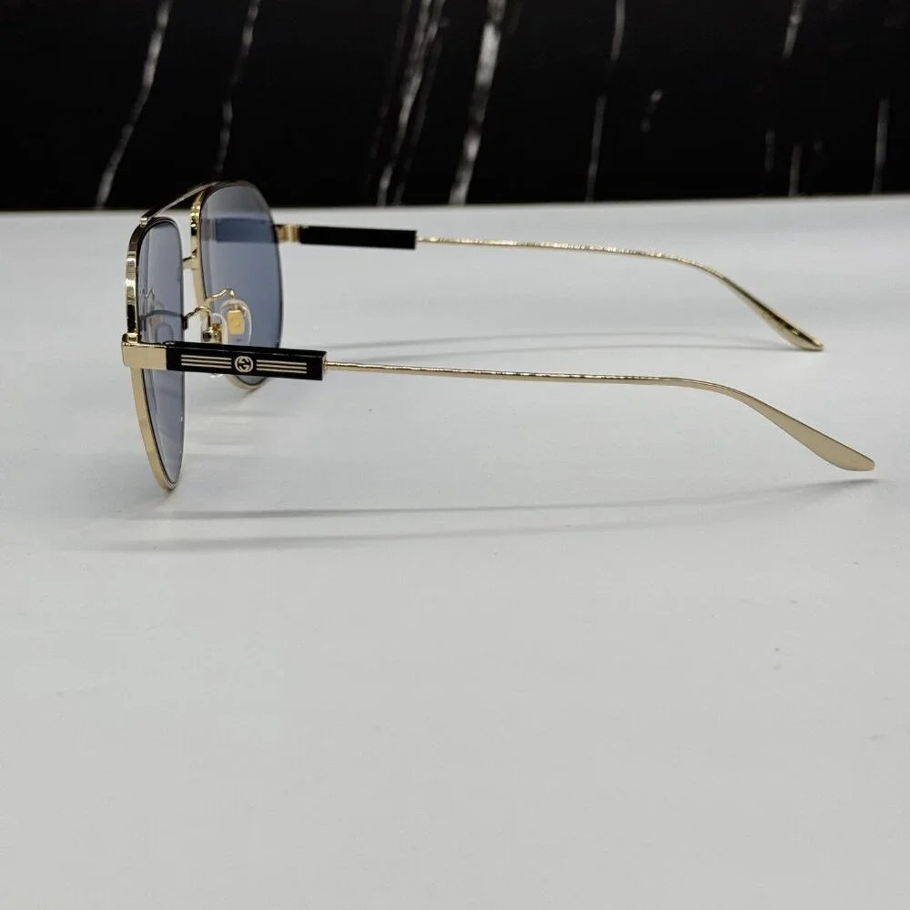 NEW GUCCI GG1311S 003 AVIATOR UNISEX GOLD GRAY SUNGLASSES GUCCI